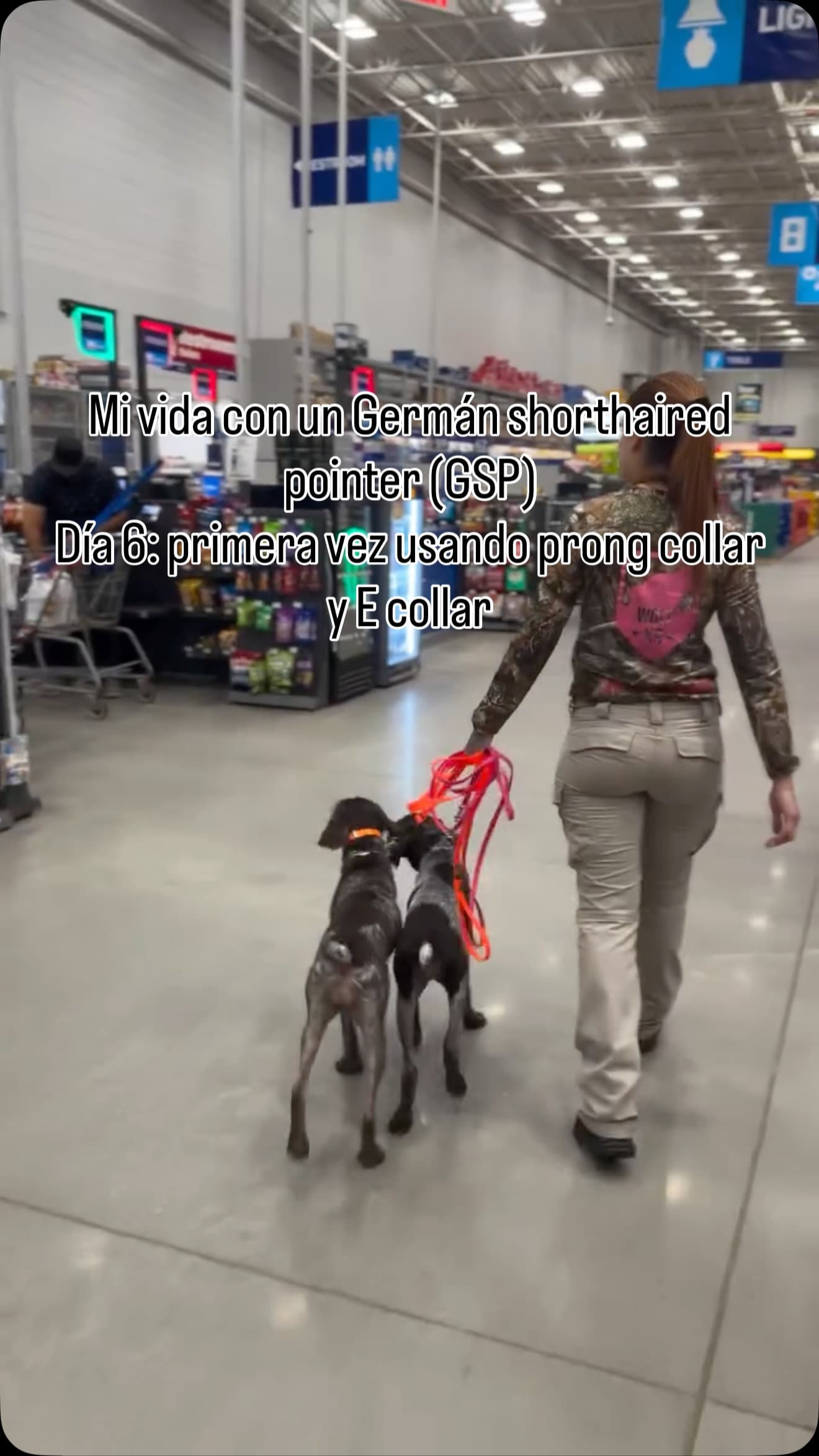 Training walk with two pointers inside a store